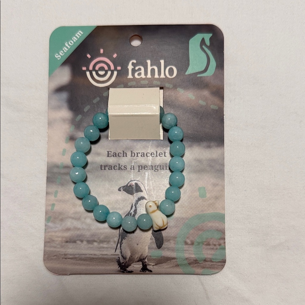 Fahlo Seafoam Beaded Penguin Bracelet